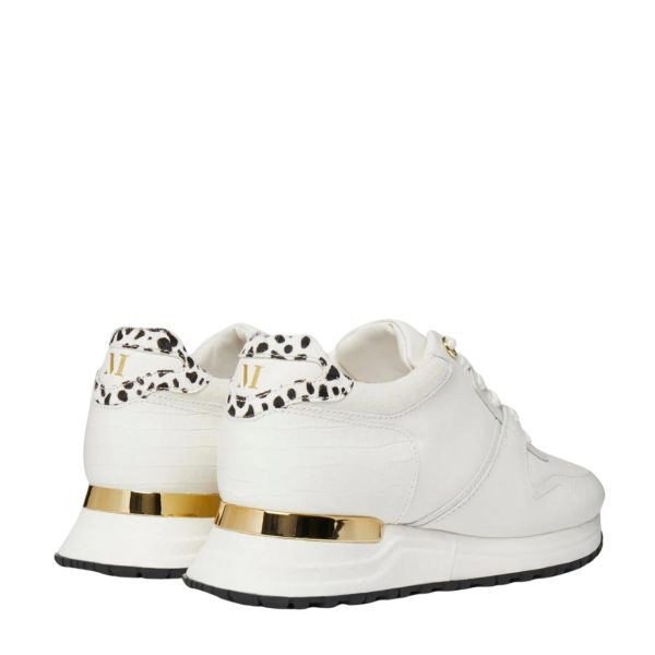 Miss Mallet Almorah White Croc Trainers For Cheap