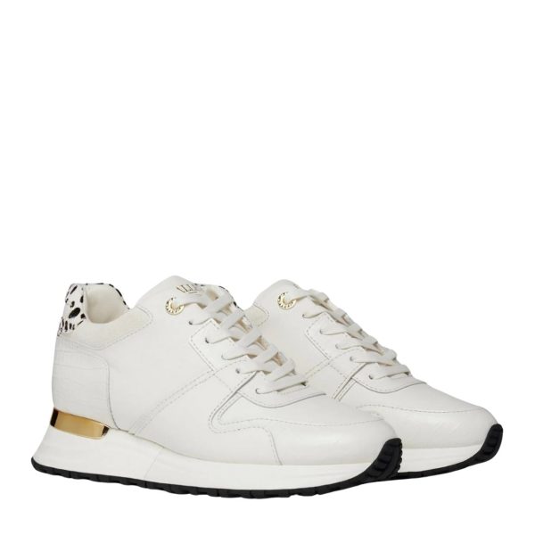 Miss Mallet Almorah White Croc Trainers For Cheap