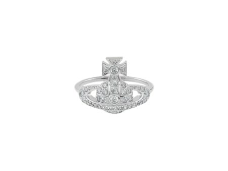 Vivienne Westwood Little Orb Platinum White Ring Online Hot Sale