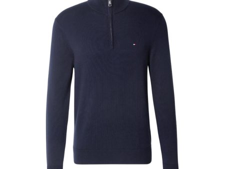 Tommy Hilfiger Pima Cashmere Half Zip Desert Sky Sweatshirt Sale