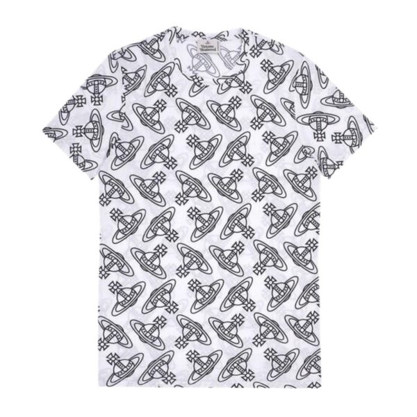 Vivienne Westwood All-Over Orb Logo White T-Shirt Cheap