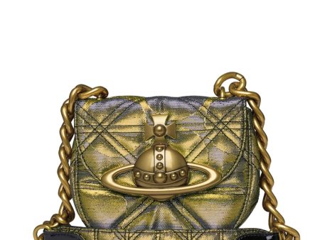 Vivienne Westwood Gold Quilted Re-Lurex Jodie Saddle Bag Online Hot Sale