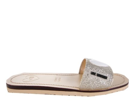 Love Moschino Glitter Strap Slide Online Sale