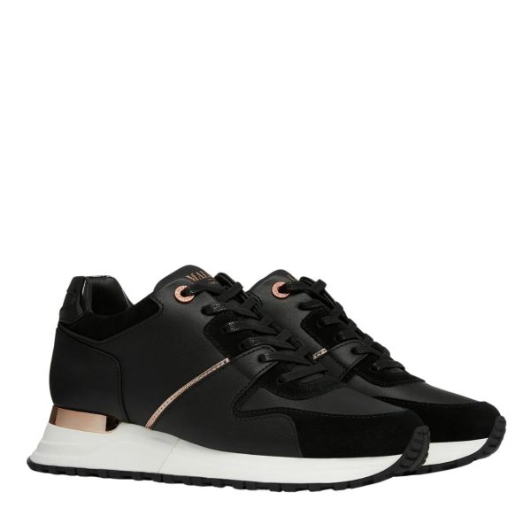 Miss Mallet Almorah Black Rose Gold Trainers Online