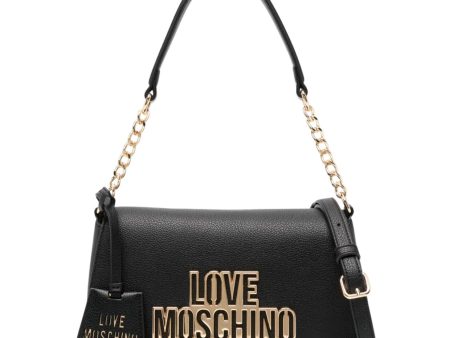 Love Moschino Gold-Tone Logo Black Shoulder Bag Cheap