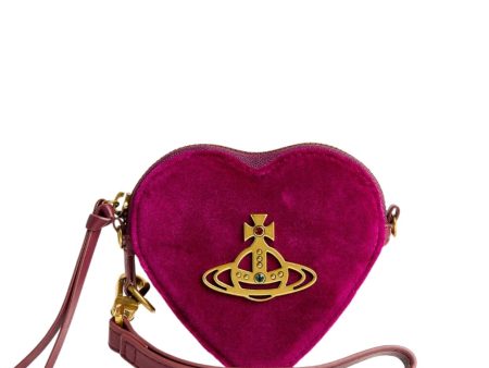 Vivienne Westwood Purple Velvet Heart-Shape Wristlet Clutch Bag Fashion