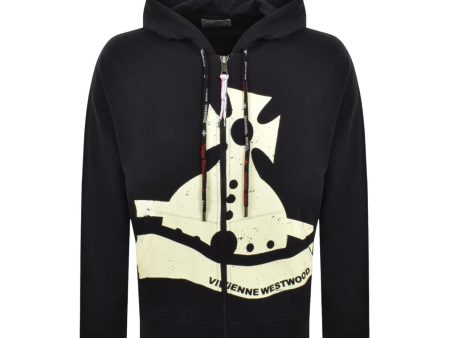 Vivienne Westwood Sunken Orb Navy Zip Hoodie Fashion