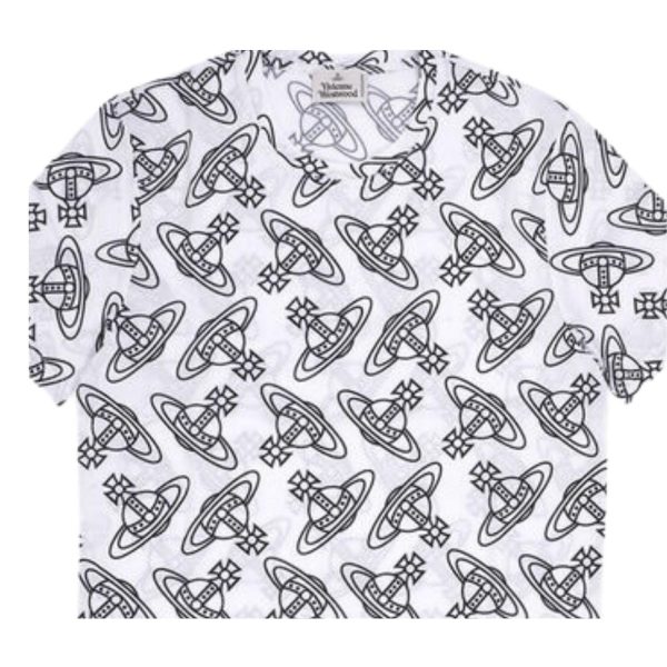 Vivienne Westwood All-Over Orb Logo White T-Shirt Cheap