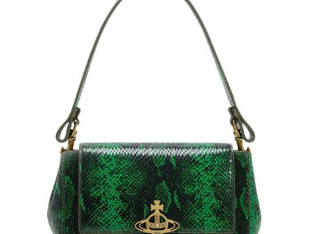 Vivienne Westwood Python Snake Leather Green Medium Hazel Handbag Sale