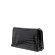 Love Moschino Logo Black Croc Crossbody Bag For Discount